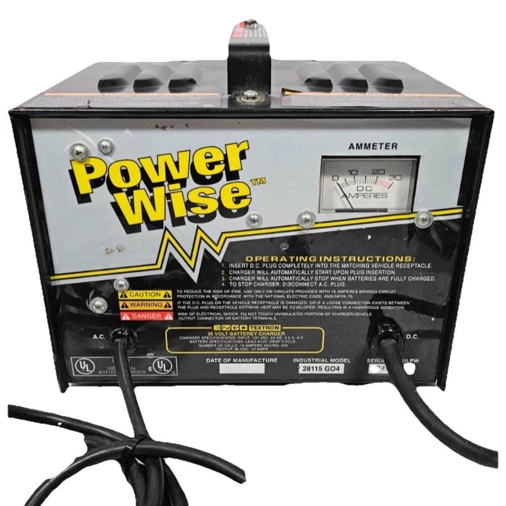 Power Wise 36 Volt EZ-GO Textron Golf Cart Battery Charger. Model #28115 G04